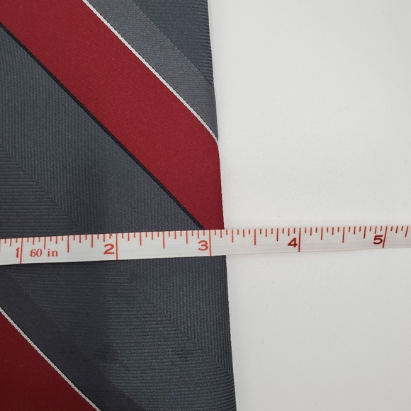 Oscar de la Renta Diagonal Stripe Men's Tie Gray Vintage - Picture 7 of 7